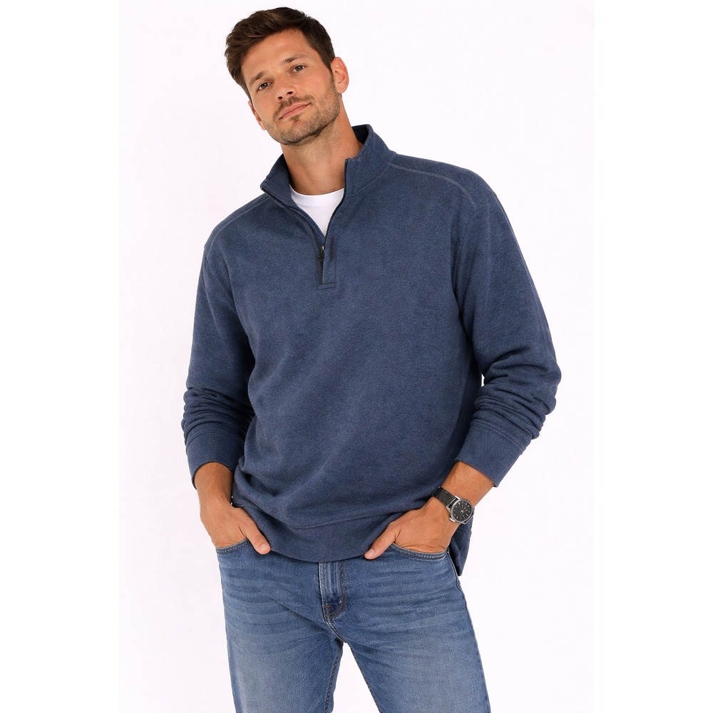NWT Tommy Bahama 1/4 Zip Pullover Mens M Navy Blue Knit Sweater Golf Casual
